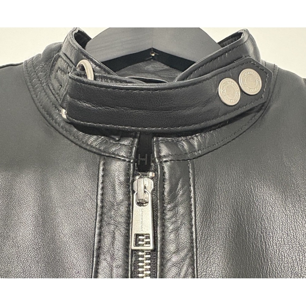 Leather Cult Handcrafted SOFT Black Genuine Leather Jacket Zippered Pockets Mint